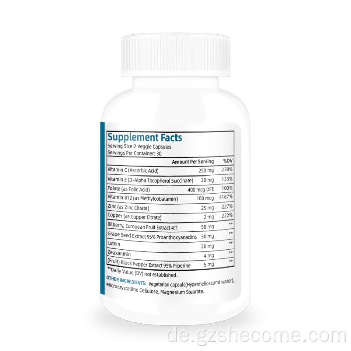 Lutein Eye Health Vitamine unterstützt Augenstammkapseln